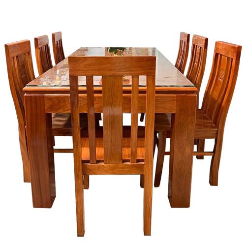 Bộ bàn ăn gỗ gõ đỏ (tò te) 8 ghế