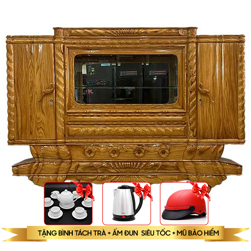 Tủ thờ 2m2 gỗ gõ đỏ (tò te)