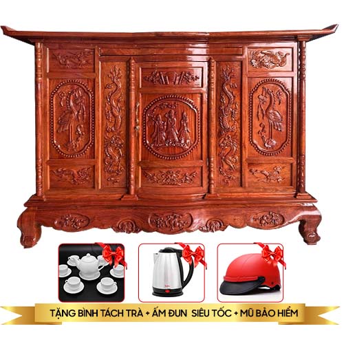 Tủ thờ gỗ hương 2m