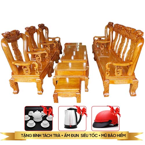 Bộ bàn ghế quốc đào 10 món tay 10 gỗ tote (gõ đỏ)