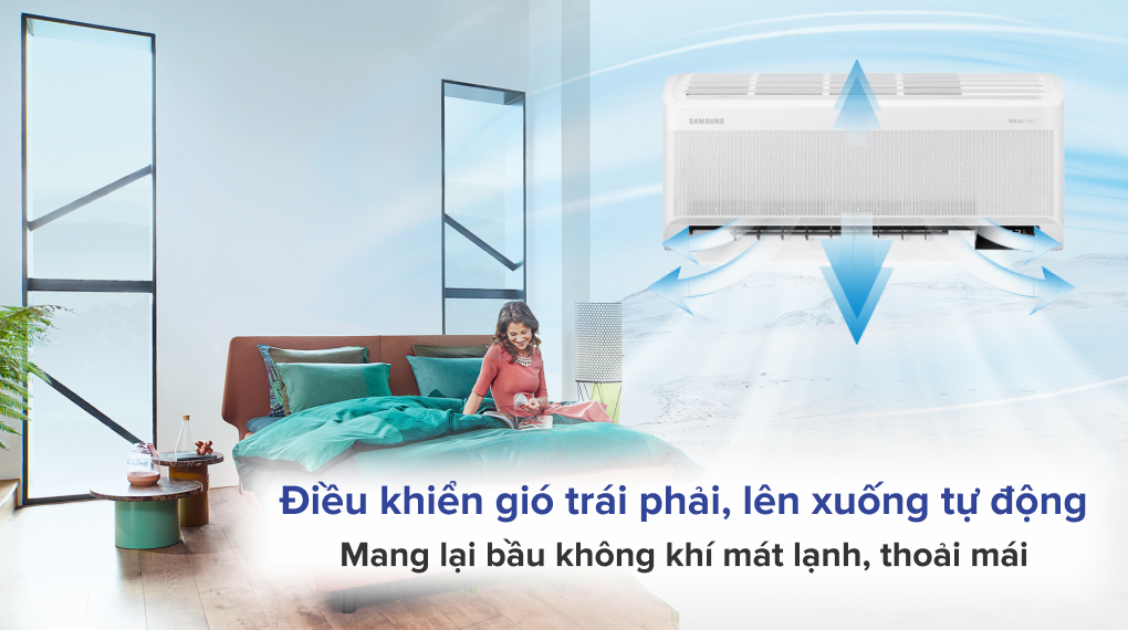 Máy lạnh Samsung Inverter 1 HP AR10CYHAAWKNSV - Cơ chế thổi gió Máy lạnh Samsung Inverter 1 HP AR10CYHAAWKNSV - Cơ chế thổi gió